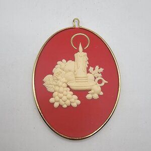Vintage Hallmark Christmas Ornament Candle Cameo 1985‎ Keepsake Season Brightens